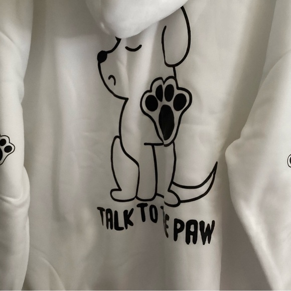 Dog Hoodie with Black Dog and Paw Print Dog Lover - Picture 8 of 11